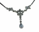 Jugendstil Silber Collier mit Aquamarin und Markasiten