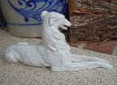 Porzellan Figur von Herend Weißporzellan Windhund Barsoi