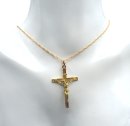 Edler venetianischer Goldkreuz Anhänger Jesus mit...