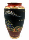 Japanische Vase mit handgemalten Geisha und Goldstaffage um 1930