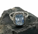 835 Silber ARTDECO Ring mit Blautopas Pforzheim um 1930 RG 60