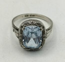 835 Silber ARTDECO Ring mit Blautopas Pforzheim um 1930 RG 60