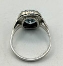 835 Silber ARTDECO Ring mit Blautopas Pforzheim um 1930 RG 60