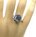 835 Silber ARTDECO Ring mit Blautopas Pforzheim um 1930 RG 60