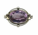 Kragenbrosche Silber Jugendstil Amethyst Brosche um 1910