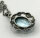 835 Silber Jugendstil Anhänger mit Blautopas  an Kette um 1925