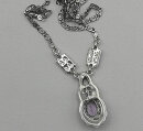 Feines Jugendstil Silber Collier mit Amethyst und Markasiten