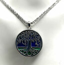 Unbeschreibliches 925 Silber Baum des Lebens Collier mit Lapis