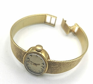 Luxus 585 Gold Damen Armbanduhr Provita Swiss 17 Rubis - 60er