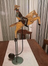 VINTAGE - Balance Pendel Figur Cowboy Trapper auf Pferd