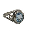 925 Silber ARTDECO Ring mit Blautopas Pforzheim um 1930...