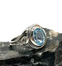 925 Silber ARTDECO Ring mit Blautopas Pforzheim um 1930 RG 55