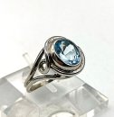 925 Silber ARTDECO Ring mit Blautopas Pforzheim um 1930 RG 55