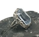 830 Silber Jugendstil Blautopas Ring Pforzheim um 1910 RG 50