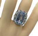 830 Silber Jugendstil Blautopas Ring Pforzheim um 1910 RG 50