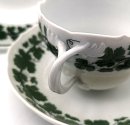 Meissen Kaffee Set Voller grüner Weinkranz mit weißem Rande 1924-34