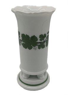 Meissen Vase Voller grüner Weinkranz mit weißem Rande 1924-34