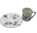 Ludwigsburg Porzellan Mocca Tasse blaue Blume handbemalt 1920-27