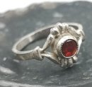 835 Silber Jugendstil Kinder Ring mit Granatbesatz