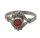 835 Silber Jugendstil Kinder Ring mit Granatbesatz