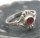 835 Silber Jugendstil Kinder Ring mit Granatbesatz