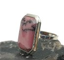 835 Silber Rhodonit Ring - Mid Century RG56