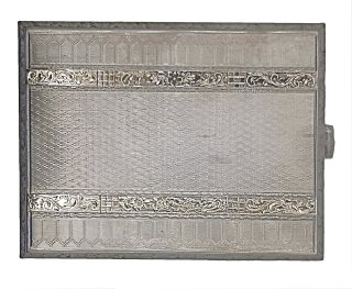 ART DECO Zigarettenetui 900 Silber teilvergoldet -  Österreich 1931