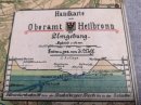 Antike Landkarte Faltkarte auf Leinen - Oberamt Heilbronn - um 1900 coloriert