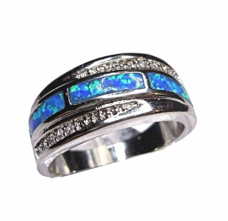 Samira - Silber Opal Ring blaugrün RG57