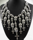 Gioachino Trentino Funkelndes Designer Totenkopf Collier